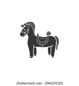 Horse Cowboy Icon Silhouette Illustration. Western Vector Graphic Pictogram Symbol Clip Art. Doodle Sketch Black Sign.