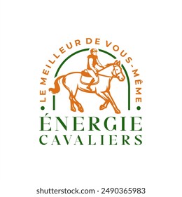 horse cowboy logo design vector