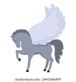 Icono de blazon de cresta de caballo vector de dibujos animados. Antiguo pegaso. Cuento legendario