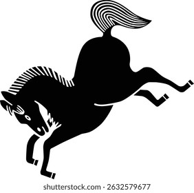 A crista do cavalo isolada sobre fundo branco