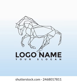 Horse cut out silhouette Elegant horse logo icons. Royal stallion symbol design. Equine stables sign. Equestrian brand emblems. Vector illustration.