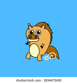 horse, Cute baby animal character illustration for kid t-shirt design or background