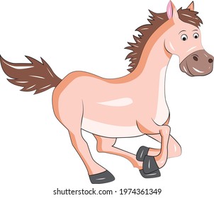 Horse cute cartoon illustration vector