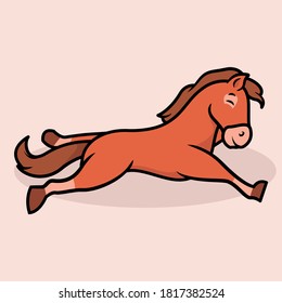 Horse cute mascot cartoon design illustration