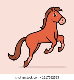 Horse cute mascot cartoon design illustration