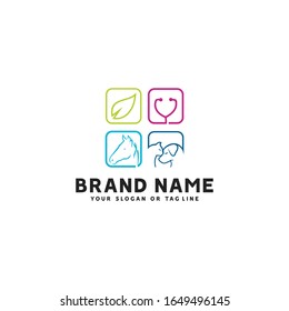 Horse design dog cat animal health clinic vector template