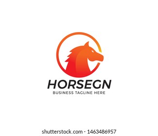 Horse design logo design. Simple heaad horse logo template. Vector icons and logo design elements - horse vector