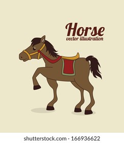 horse design over beige background vector illustration