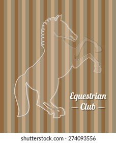 Horse design over beige background, vector illustration.