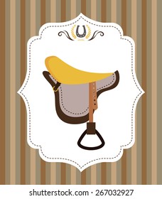 Horse design over beige stripes background, vector illustration.