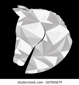 Horse design over black background, vector illustration.