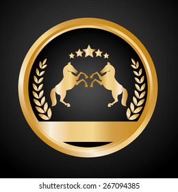 Horse design over black background, vector illustration.