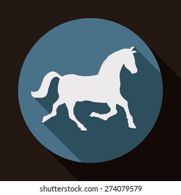 Horse design over black background, vector illustration.