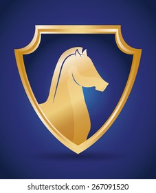 Horse design over blue background, vector illustration.