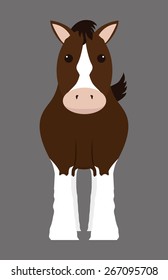 Horse design over gray background, vector illustration.