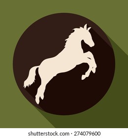 Horse design over green background, vector illustration.