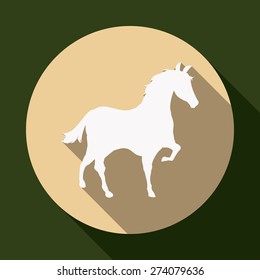Horse design over green background, vector illustration.