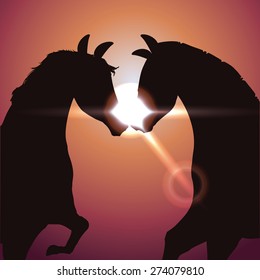 Horse design over sunshine background, vector illustration.