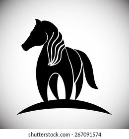 Horse design over white background, vector illustration.