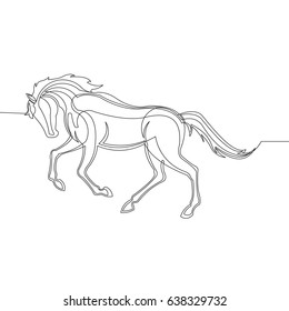 Horse Design Vector with Continuous Line Style