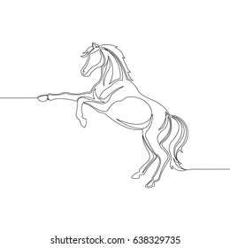 Horse Design Vector with Continuous Line Style