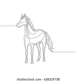 Horse Design Vector with Continuous Line Style