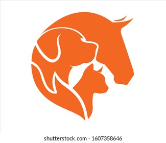 horse dog cat animal orange logo
