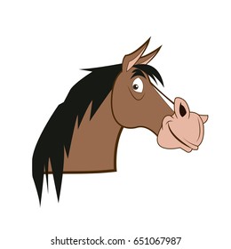 horse domestic animal, farming, agricultural species vector illustration