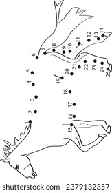 Horse dot to dot coloring page