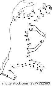 Horse dot to dot coloring page