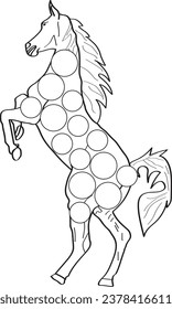 Horse dot marker coloring page