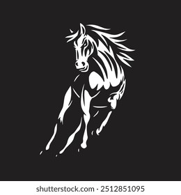 Horse drawing logo vector illustration