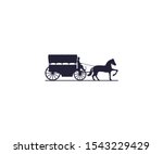horse drawn carriage classic vintage logo icon sign. Vector illustration