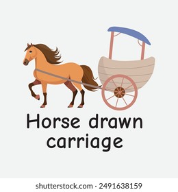 Horse Drawn Carriage Vector Illustration Ride