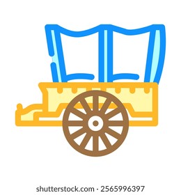 horse drawn cart industry color icon vector. horse drawn cart industry sign. isolated symbol illustration