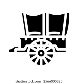 horse drawn cart industry glyph icon vector. horse drawn cart industry sign. isolated symbol illustration