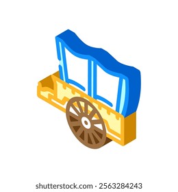 horse drawn cart industry isometric icon vector. horse drawn cart industry sign. isolated symbol illustration