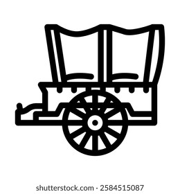 horse drawn cart industry line icon vector. horse drawn cart industry sign. isolated contour symbol black illustration