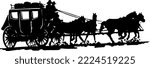 Horse Drawn Stagecoach Vector Illustration