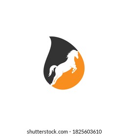 Horse drop shape vector logo design. Horse sign icon.