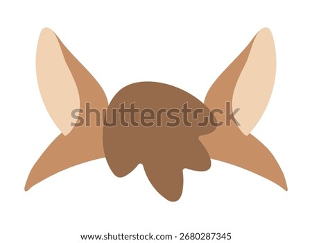 Horse ears, cute hat costume accessory isolated. Hand drawn cartoon vector illustration. Flat design. Korean Lunar New Year Seollal holiday card, poster, banner element