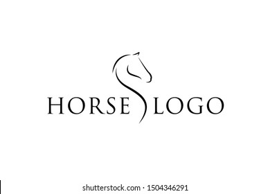 Horse Elegant Logo Symbol Vector, Simplicity Line Art Concept