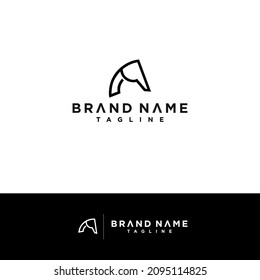 horse elegant logo symbol vector for company symbol meaning strange simplicity line curve with cutting edge eps