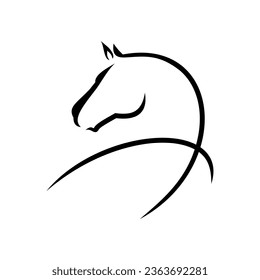 Horse Elegant Logo Symbol Vector, Simplicity Line Art Concept