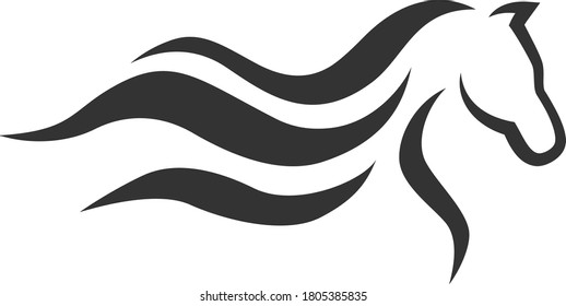 Horse Elegant Simple Vector Logo  