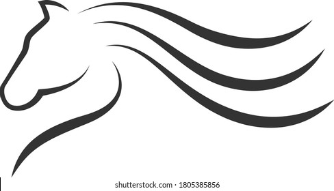 Horse Elegant Simple Vector Logo  
