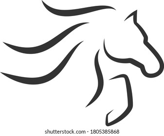 Horse Elegant Simple Vector Logo  