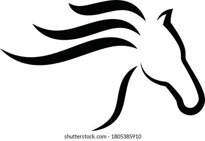 Horse Elegant Simple Vector Logo  