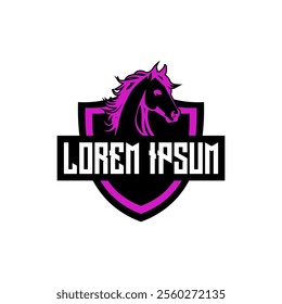 Horse Emblem E-Sport Logo Vector