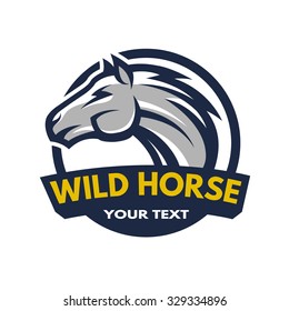 Horse Emblem, Logo For A Sports Team.